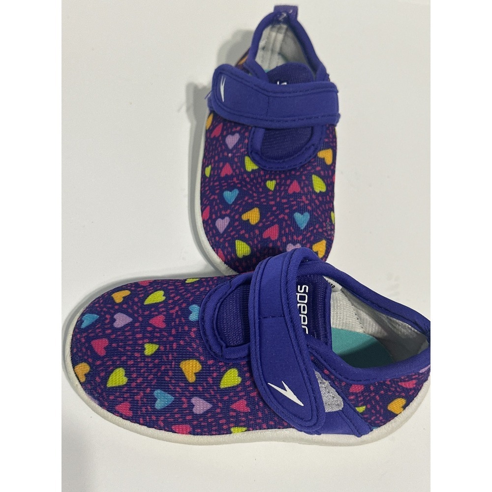 Speedo Kids Surfwalker Water Shoes Hearts Purple Toddler Shoes‎ S - Picture 2 of 5